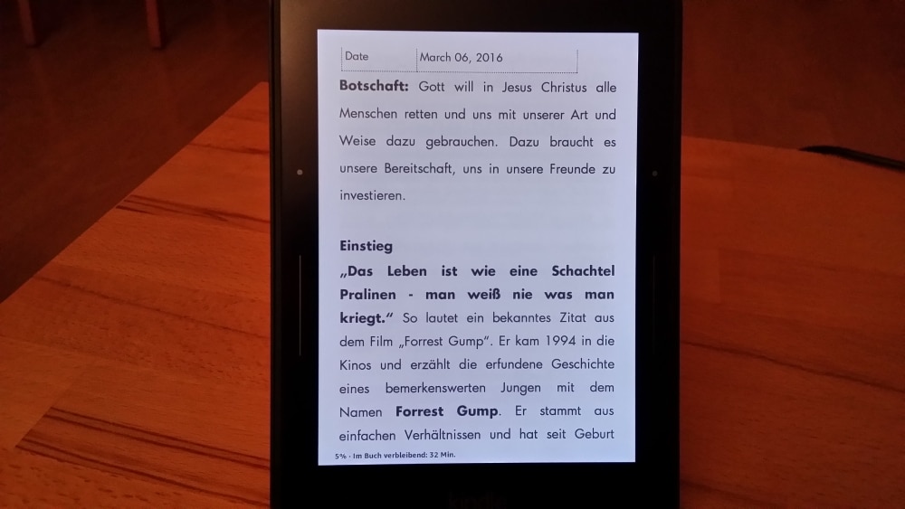 Predigen digital vom … Kindle