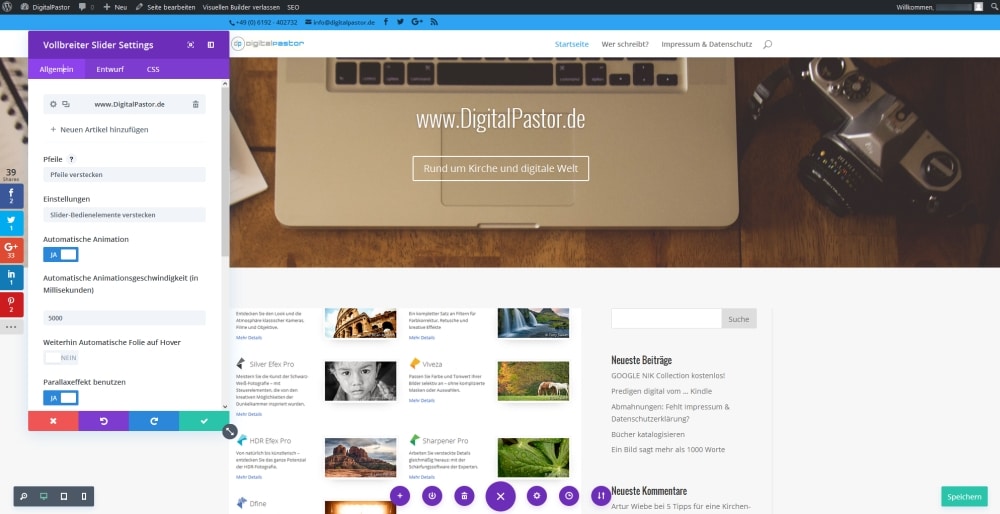 Divi 3.0 – WordPress-Seiten direkt bearbeiten